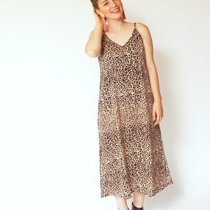 Leopard Print Slip Dress